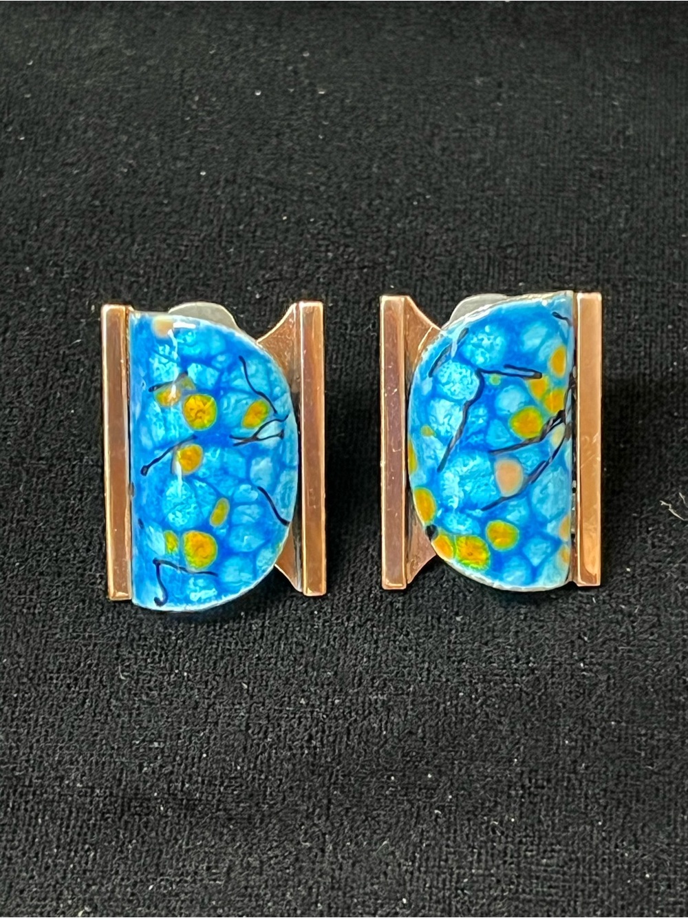 Matisse Renoir Copper Enamel Clip On Earrings MCM 1773